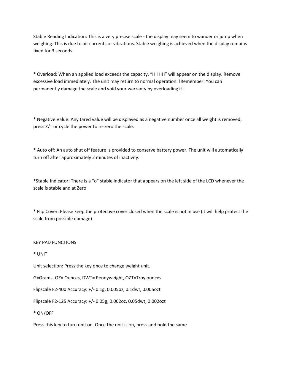 MyWeigh Flipscale F2 User Manual | Page 5 / 6