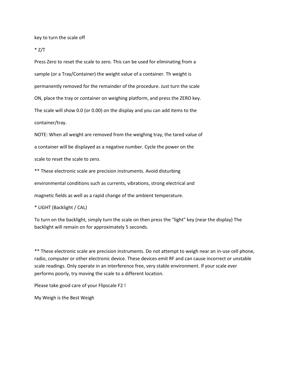 MyWeigh Flipscale F2 User Manual | Page 6 / 6