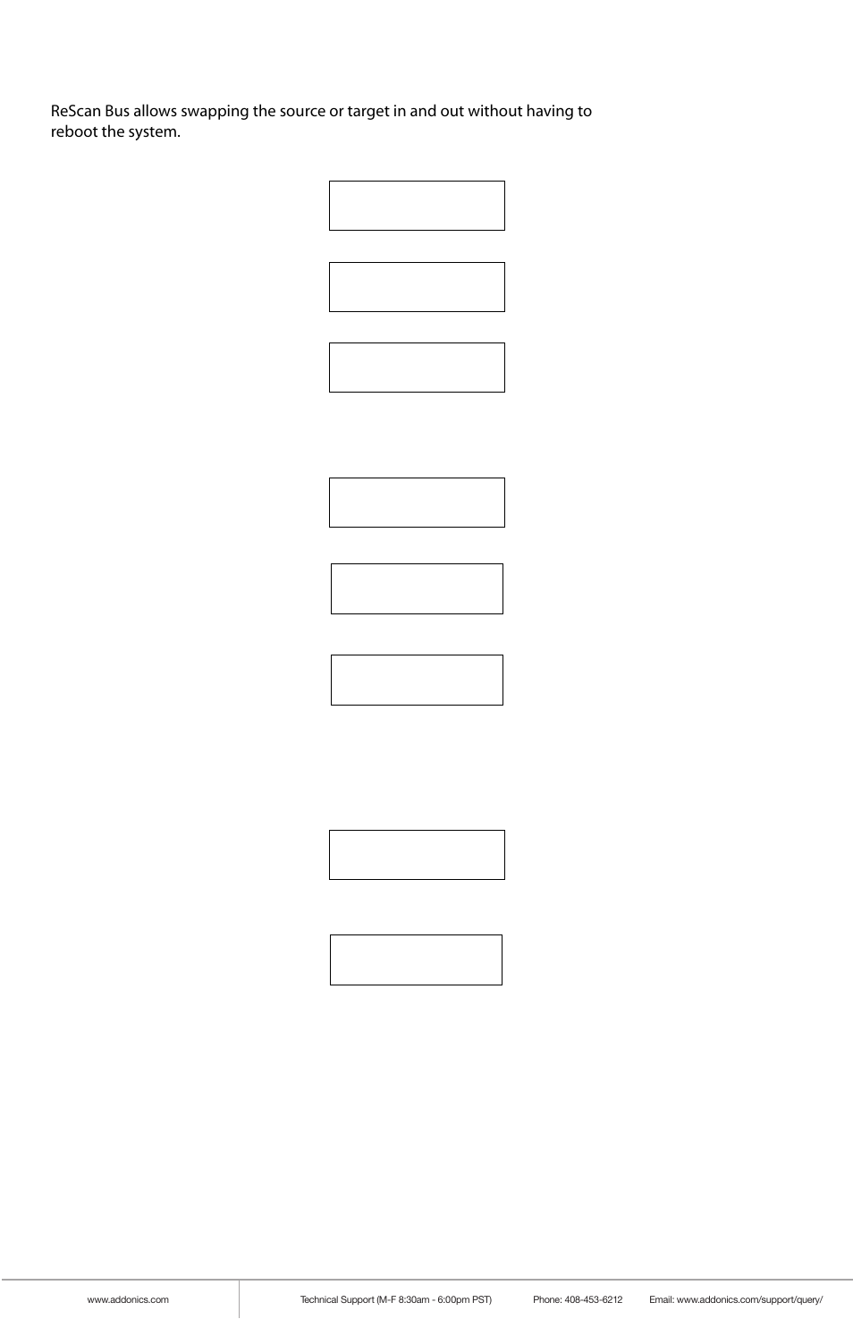 Rescan bus, Source size, Secure erase | Addonics Technologies HDU11SITDR User Manual | Page 8 / 18