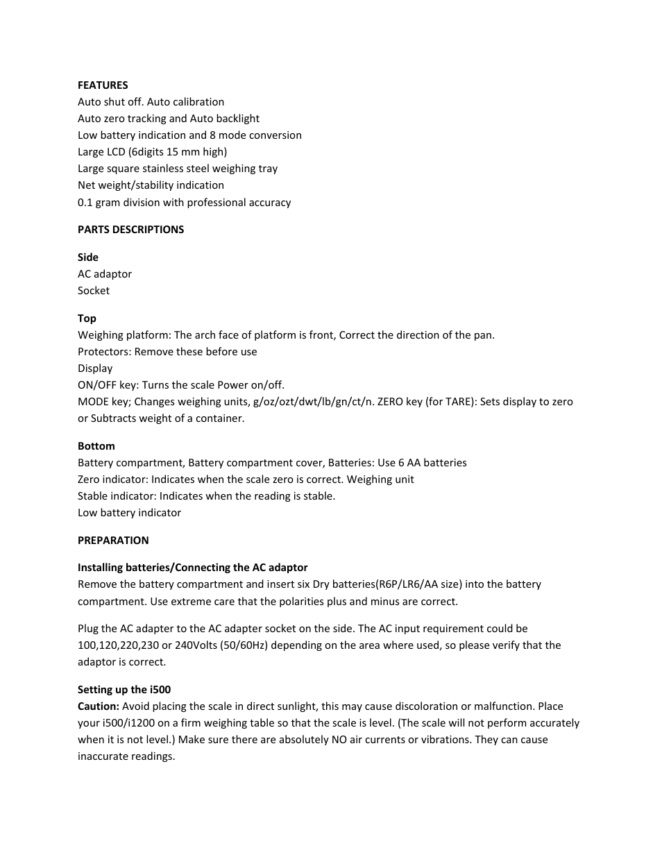 MyWeigh iBALANCE 500 User Manual | Page 4 / 6