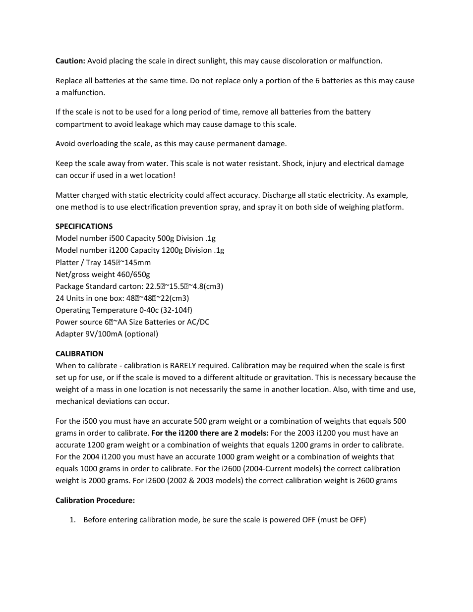 MyWeigh iBALANCE 5500 User Manual | Page 2 / 5