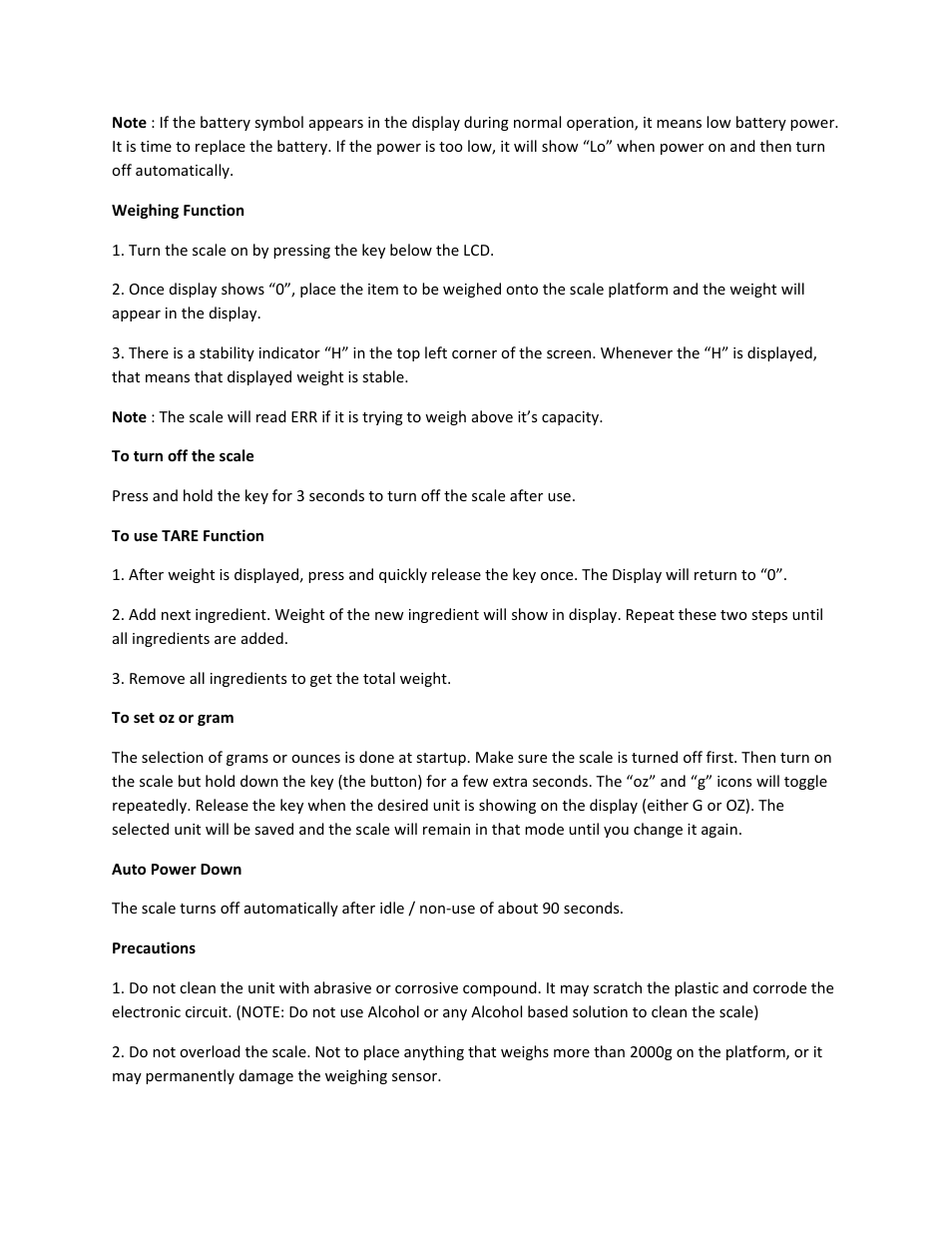 MyWeigh 1SCALE User Manual | Page 2 / 7