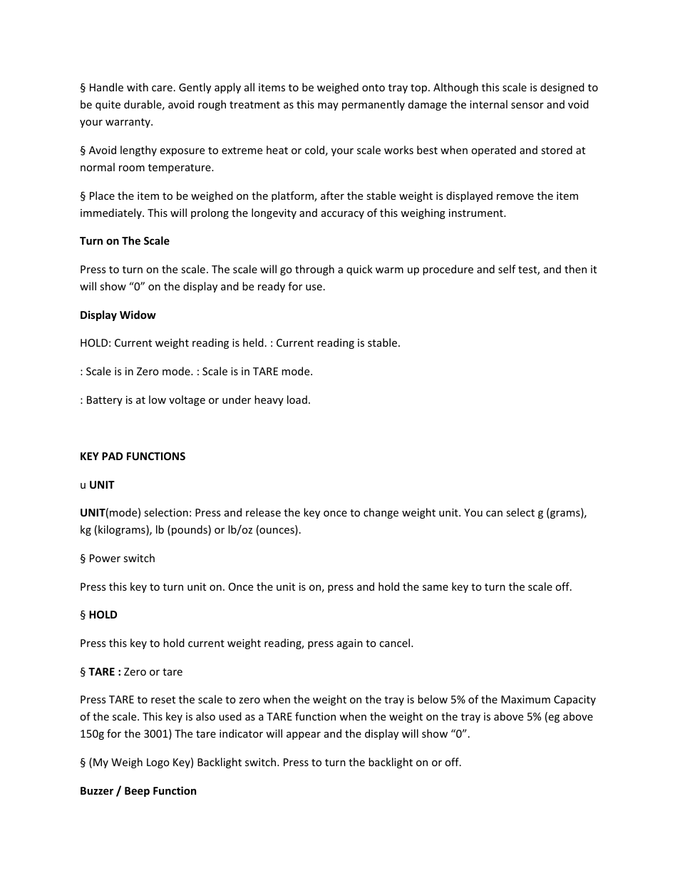 MyWeigh 3001P User Manual | Page 3 / 5