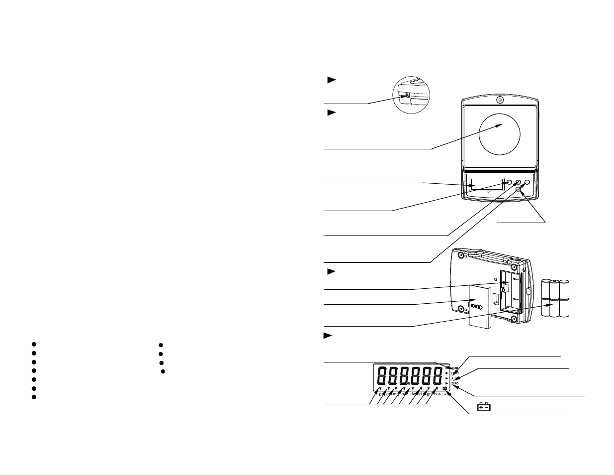 Features, Calibration, Parts description | When to calibrate - calibration is rarely required, How to calibrate | MyWeigh iBALANCE 101 User Manual | Page 3 / 4