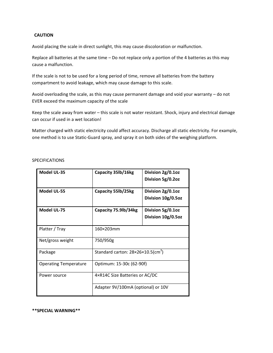 MyWeigh ULTRASHIP 35 User Manual | Page 3 / 4