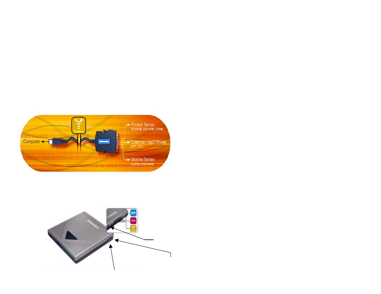 Firewire cable installation | Addonics Technologies PCMCIA User Manual | Page 6 / 17