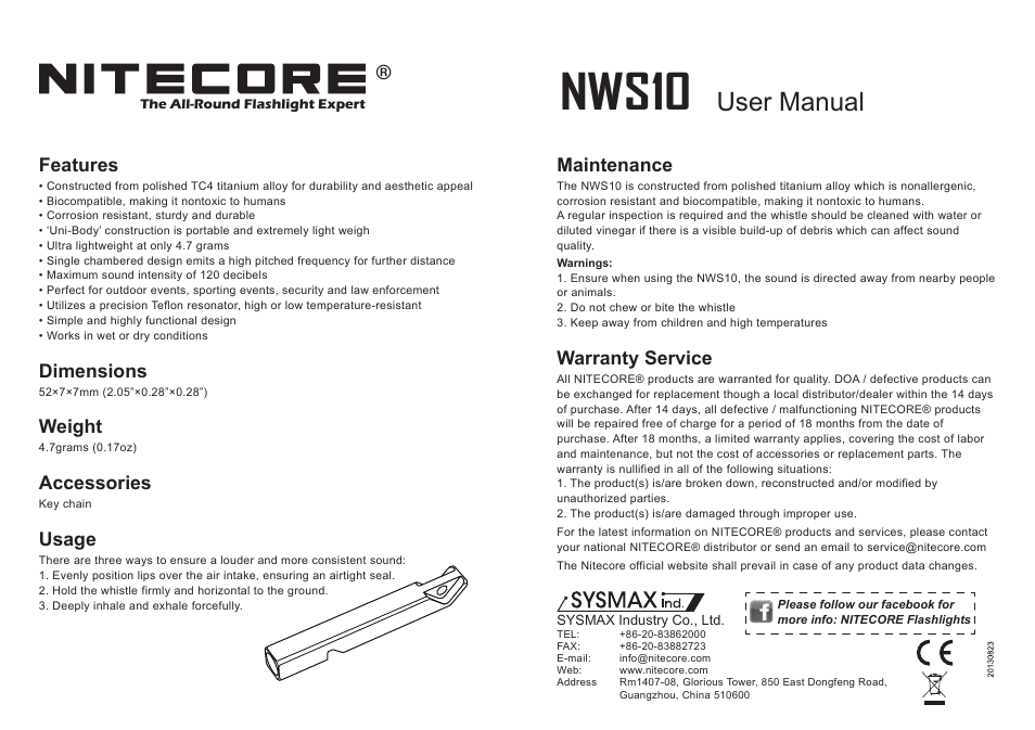 NITECORE NWS10 User Manual | 1 page