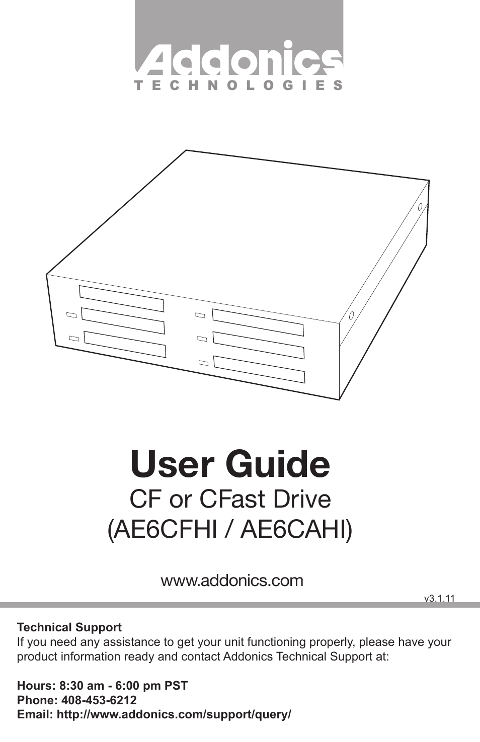 Addonics Technologies AE6CFHI User Manual | 8 pages