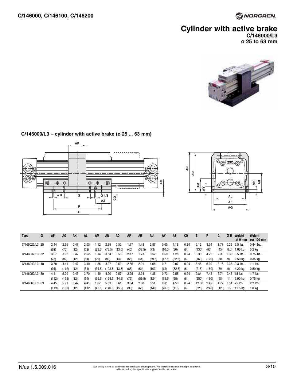 Cylinder with active brake | Norgren C/146200 LINTRA PLUS User Manual | Page 16 / 30
