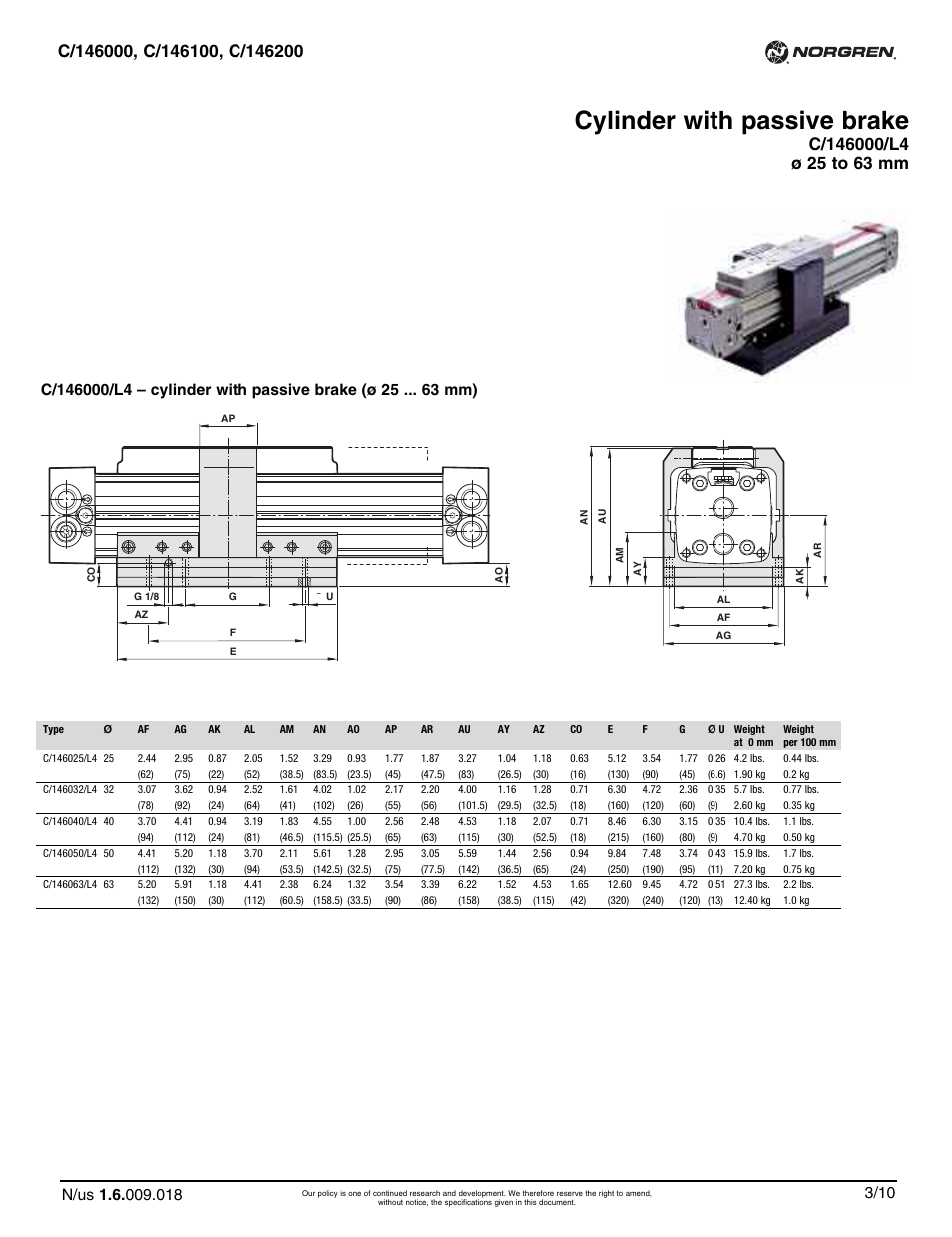 Cylinder with passive brake | Norgren C/146200 LINTRA PLUS User Manual | Page 18 / 30