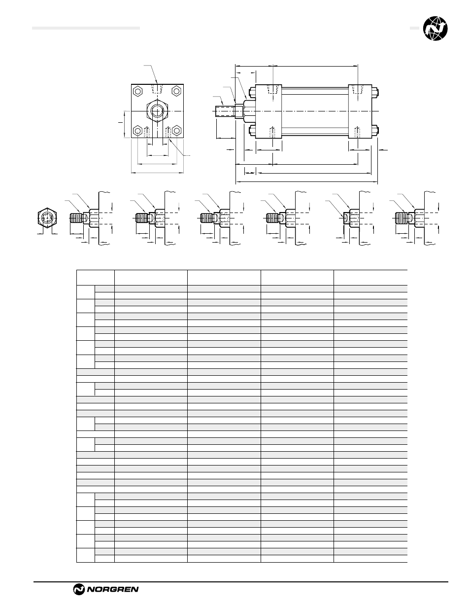 Standard & optional rod ends | Norgren NFPA Aluminum & Steel Cylinders User Manual | Page 21 / 97