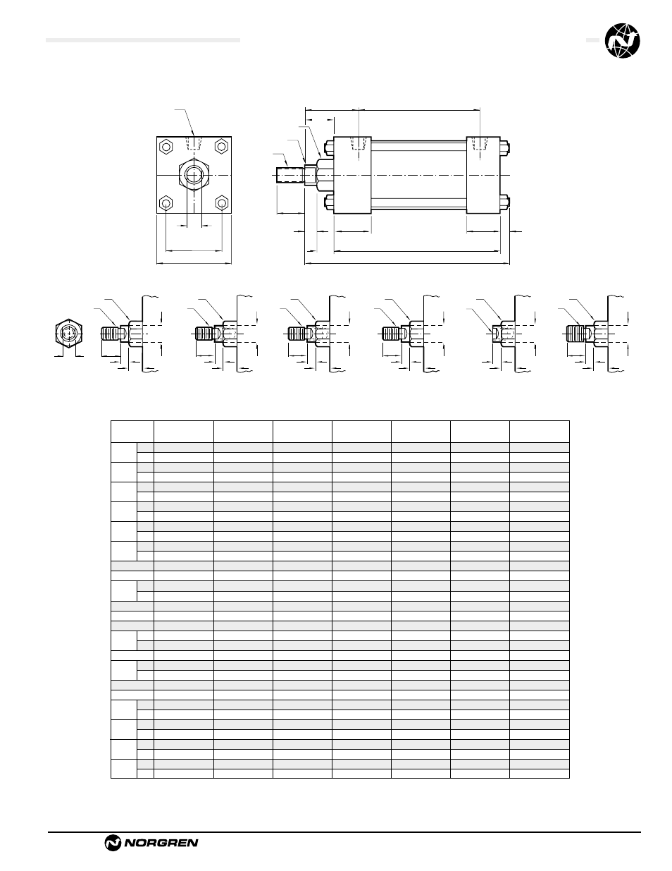 Standard & optional rod ends | Norgren NFPA Aluminum & Steel Cylinders User Manual | Page 29 / 97