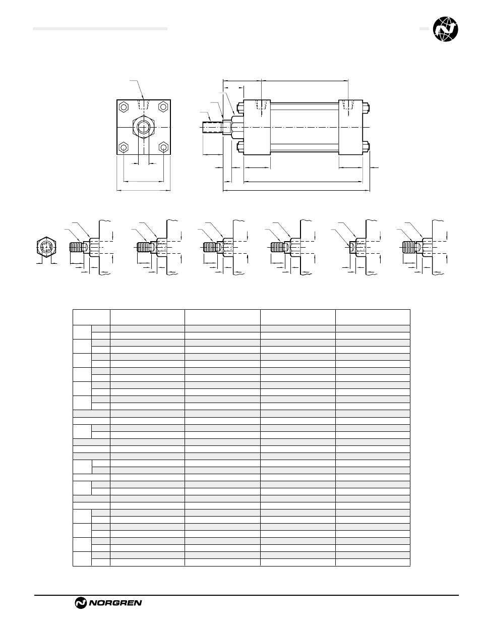 Standard & optional rod ends | Norgren NFPA Aluminum & Steel Cylinders User Manual | Page 31 / 97