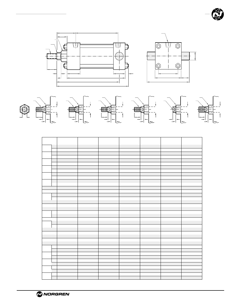 Standard & optional rod ends | Norgren NFPA Aluminum & Steel Cylinders User Manual | Page 41 / 97