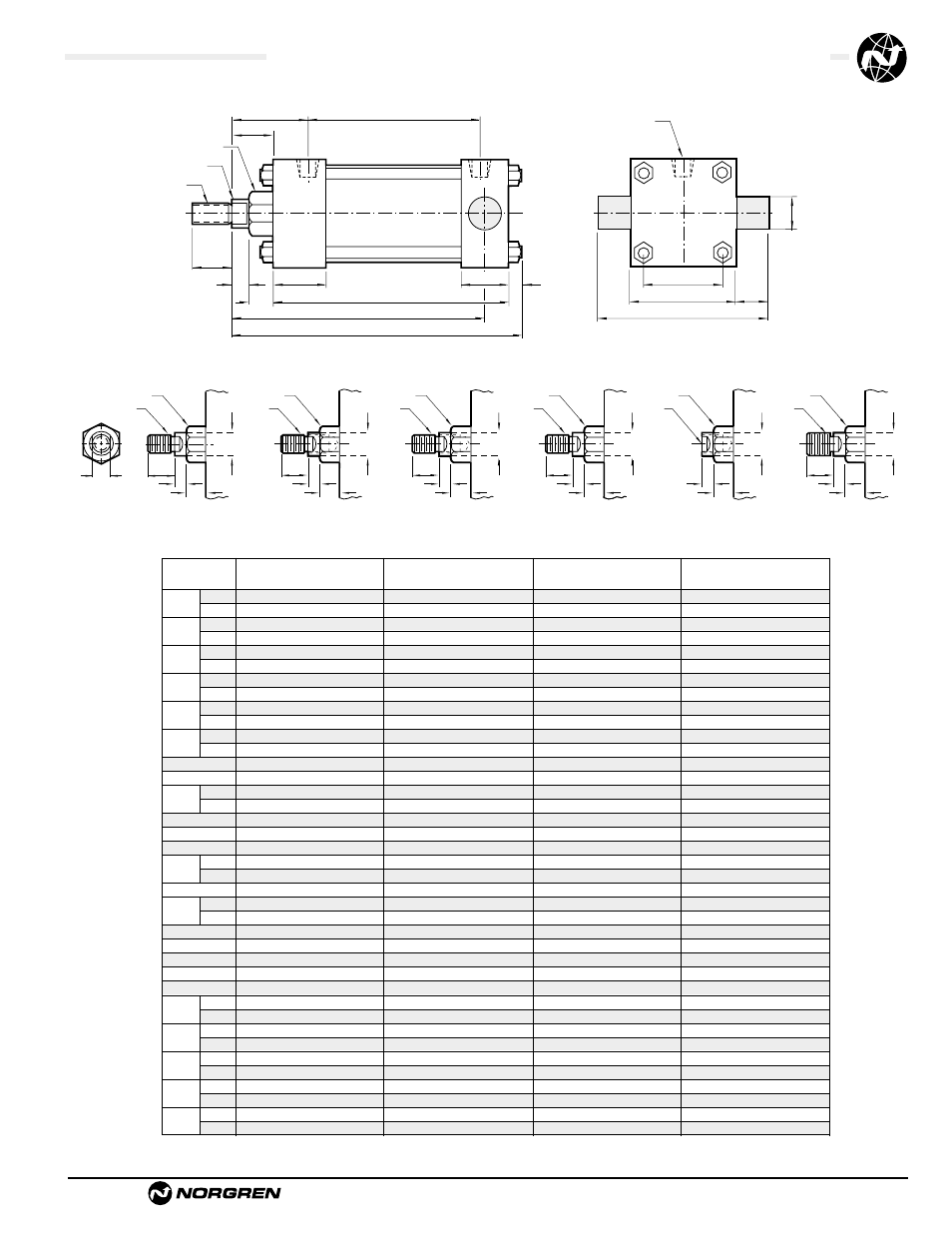 Standard & optional rod ends | Norgren NFPA Aluminum & Steel Cylinders User Manual | Page 43 / 97