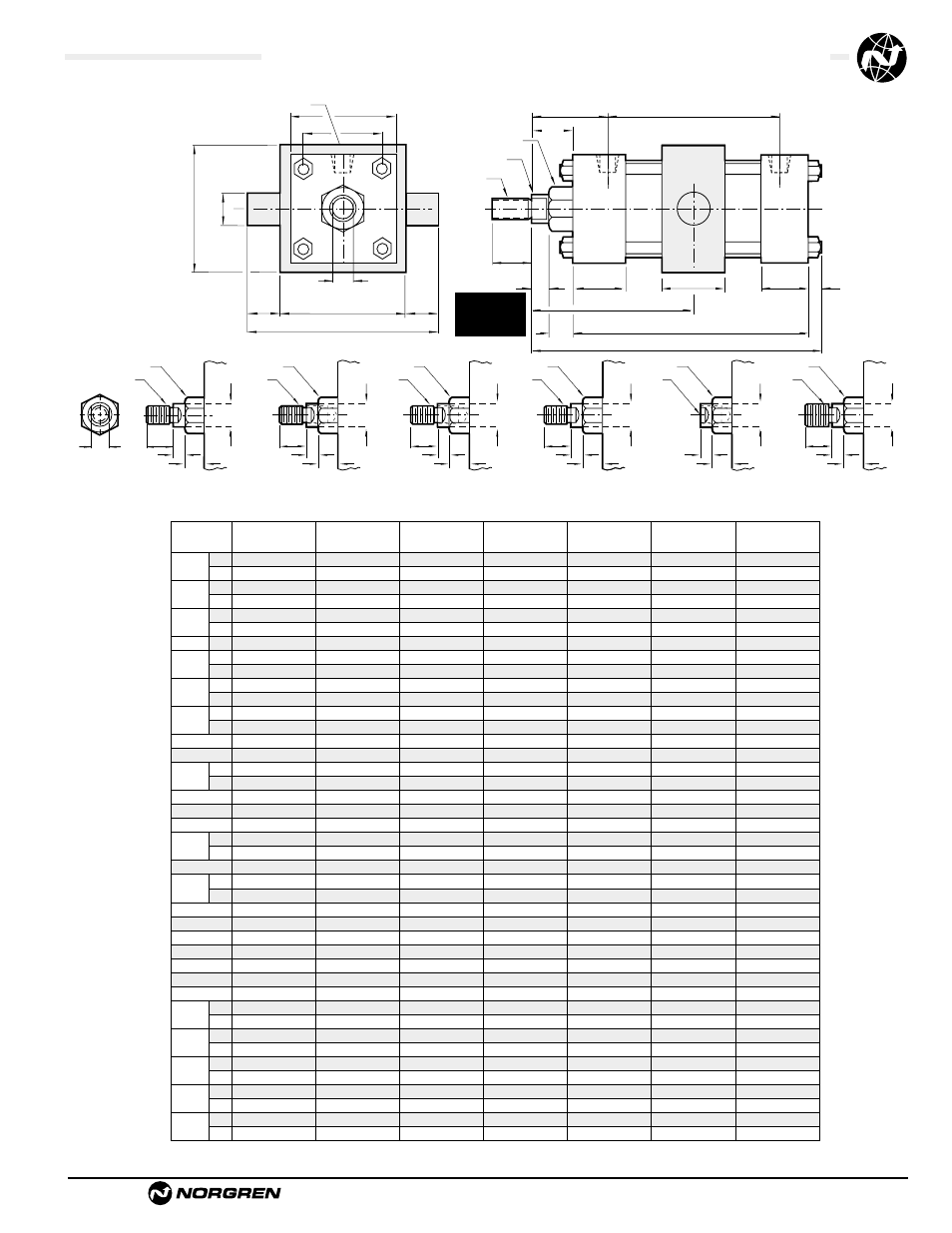 Standard & optional rod ends | Norgren NFPA Aluminum & Steel Cylinders User Manual | Page 49 / 97