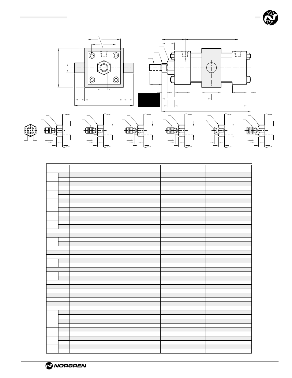 Standard & optional rod ends | Norgren NFPA Aluminum & Steel Cylinders User Manual | Page 51 / 97