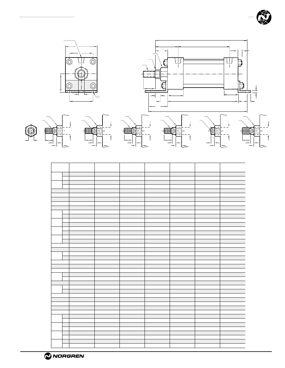 Standard & optional rod ends | Norgren NFPA Aluminum & Steel Cylinders User Manual | Page 53 / 97