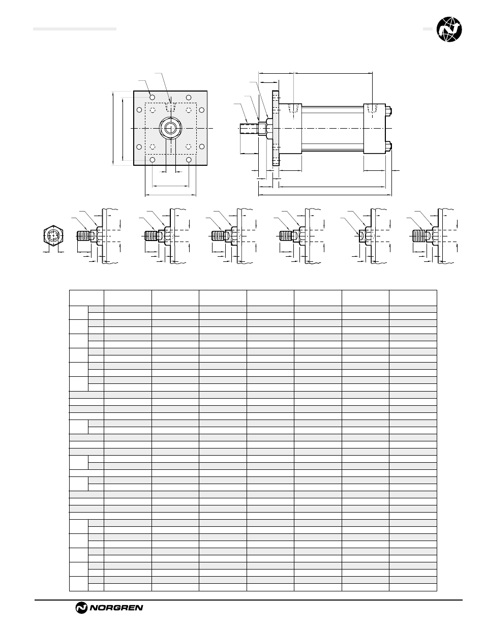 Standard & optional rod ends | Norgren NFPA Aluminum & Steel Cylinders User Manual | Page 65 / 97