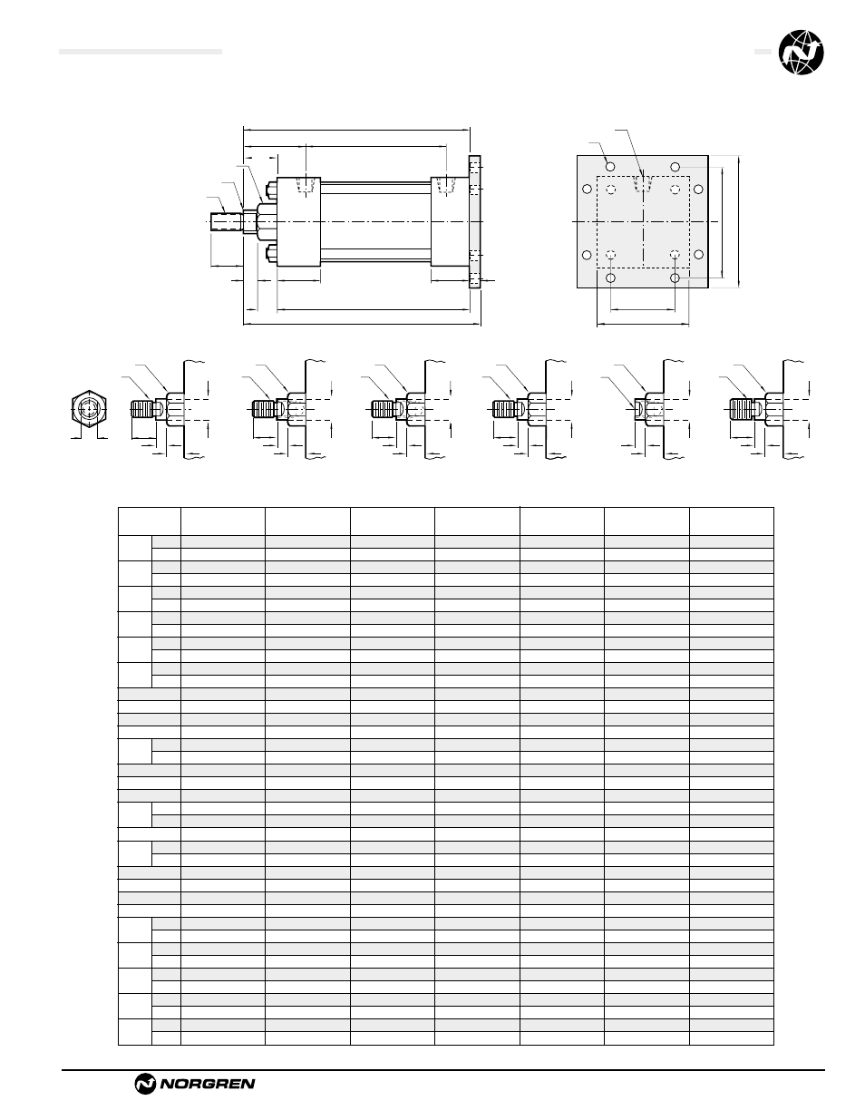 Standard & optional rod ends | Norgren NFPA Aluminum & Steel Cylinders User Manual | Page 67 / 97