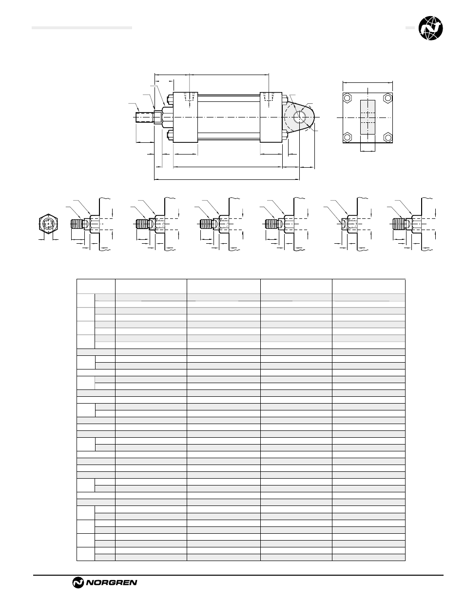 Standard & optional rod ends | Norgren NFPA Aluminum & Steel Cylinders User Manual | Page 73 / 97