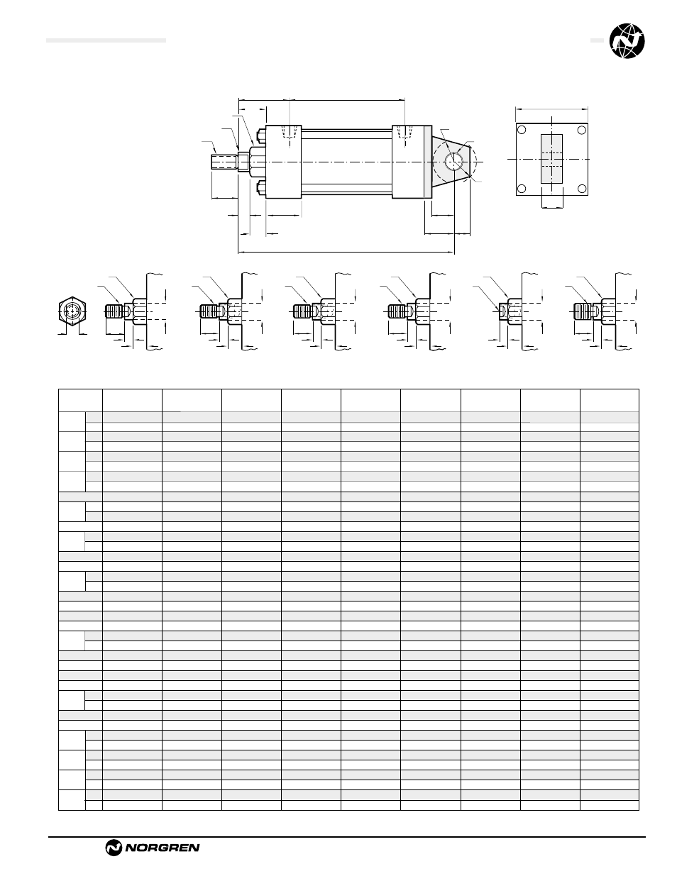 Standard & optional rod ends | Norgren NFPA Aluminum & Steel Cylinders User Manual | Page 75 / 97