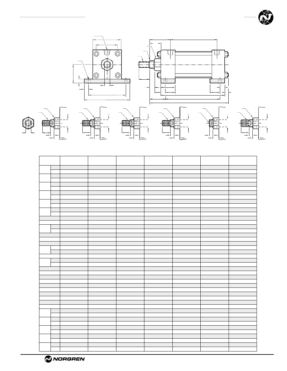 Standard & optional rod ends | Norgren NFPA Aluminum & Steel Cylinders User Manual | Page 79 / 97