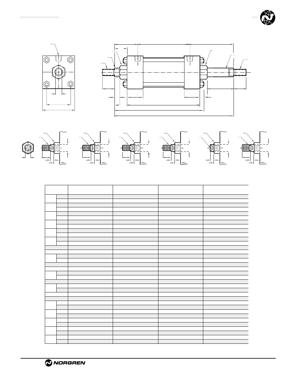 Standard & optional rod ends | Norgren NFPA Aluminum & Steel Cylinders User Manual | Page 83 / 97