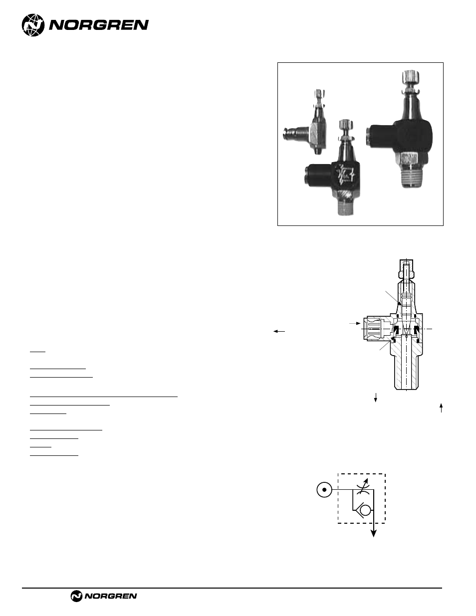 Flow controls, Neumaticsymbol pneumatic symbol | Norgren NFPA Aluminum & Steel Cylinders User Manual | Page 92 / 97