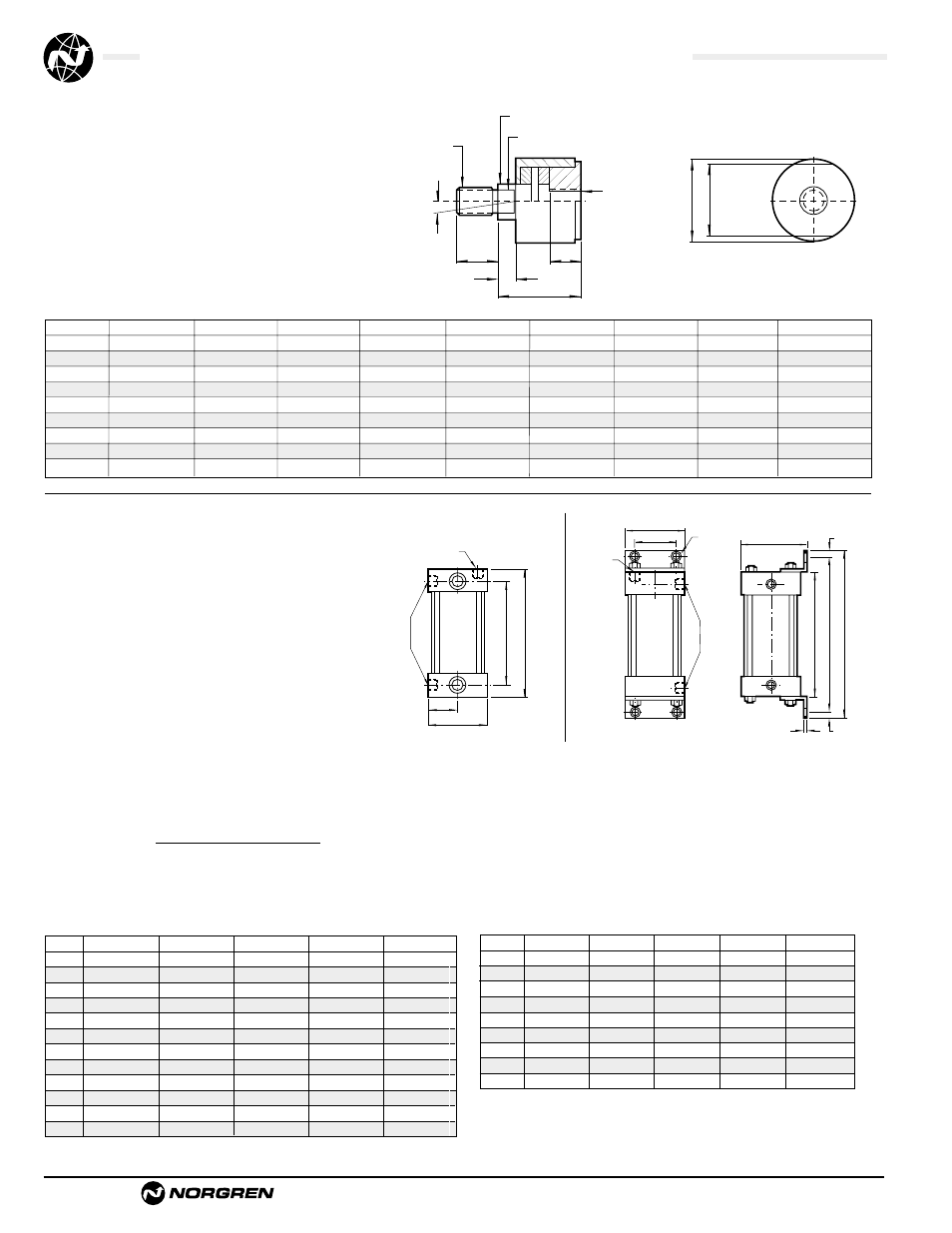 Air-oil tank volumes (cubic inches), Rod alignment coupler, Air-oil tank | How to figure length of volume, Air-oil tank dimensions, Rod alignment coupler dimensions, Act-1-94, Available in 5 practical bore sizes: 1 | Norgren NFPA Aluminum & Steel Cylinders User Manual | Page 94 / 97