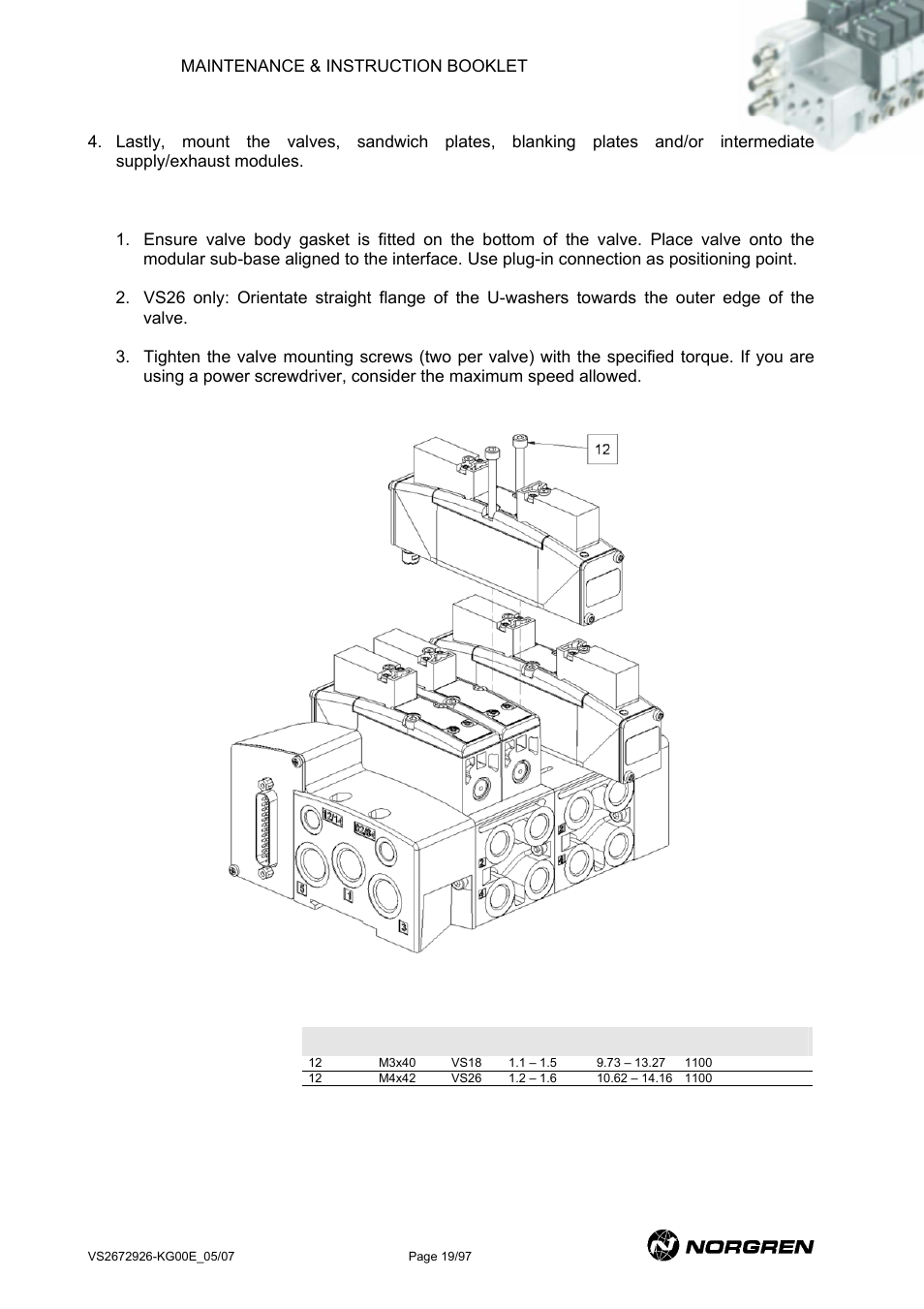 Norgren VS18 Series Valve Advantage User Manual | Page 19 / 97