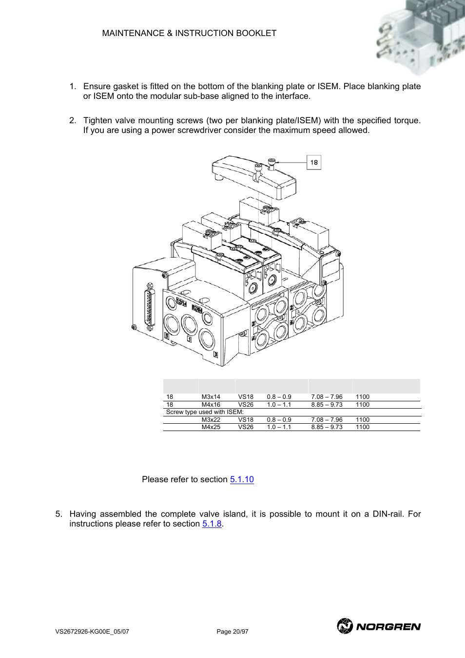 Norgren VS18 Series Valve Advantage User Manual | Page 20 / 97