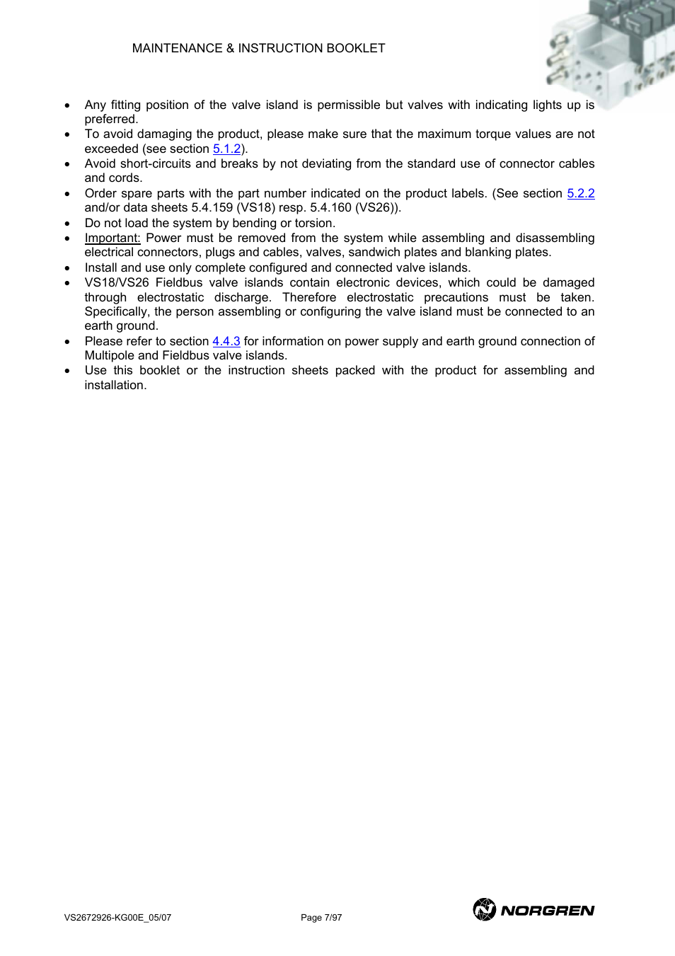 Norgren VS18 Series Valve Advantage User Manual | Page 7 / 97
