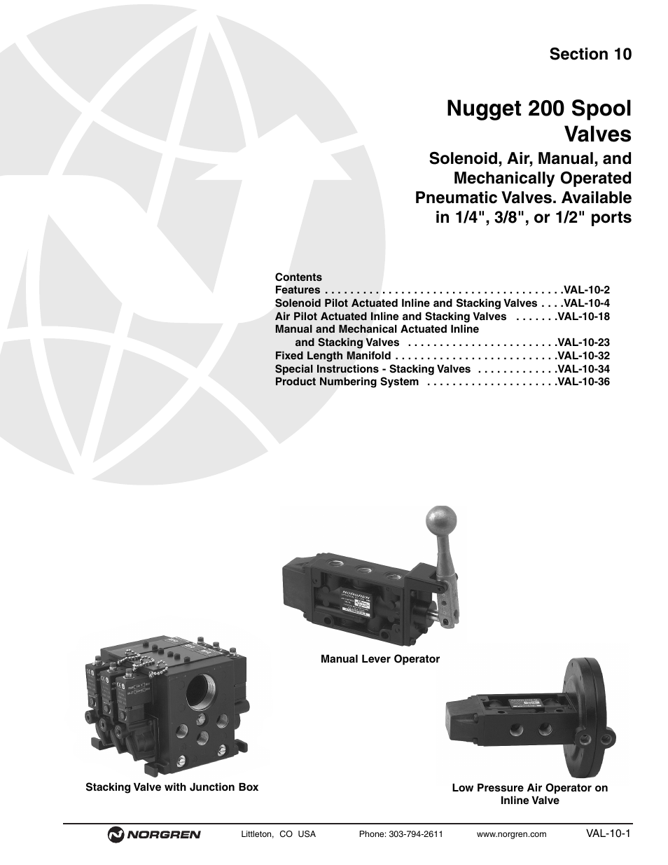 Norgren 200 Series Nugget Spool Valves User Manual | 38 pages