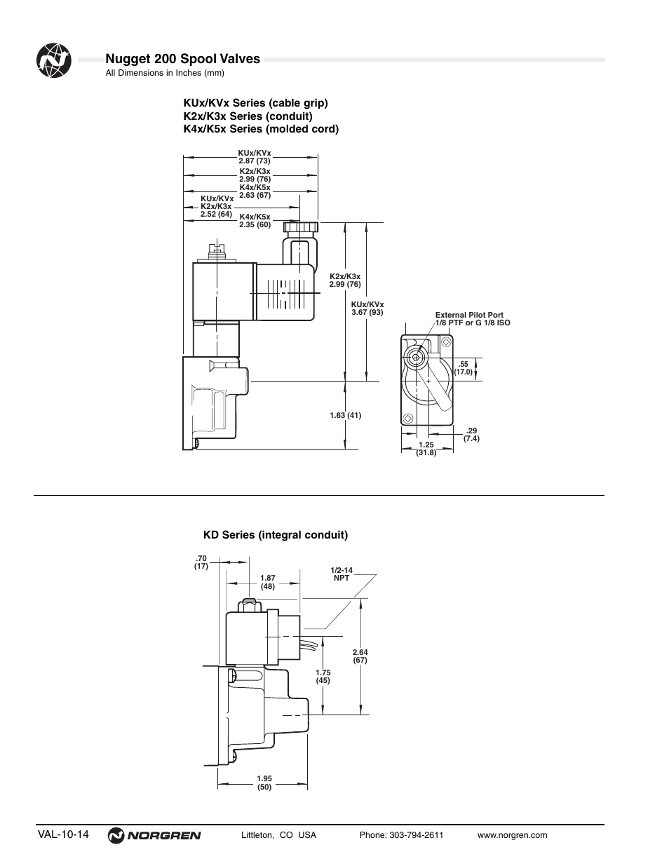 Nugget 200 spool valves | Norgren 200 Series Nugget Spool Valves User Manual | Page 14 / 38