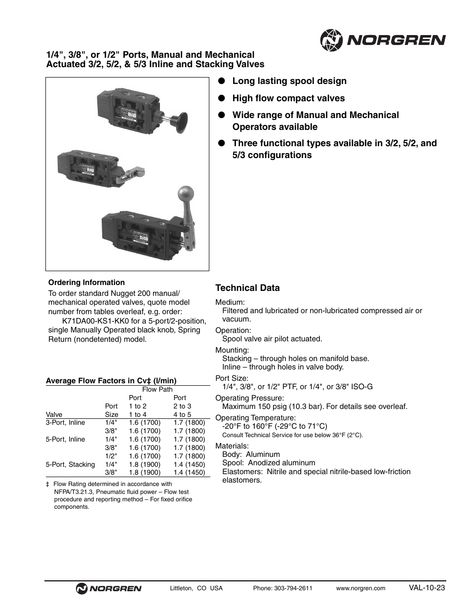 Norgren 200 Series Nugget Spool Valves User Manual | Page 23 / 38