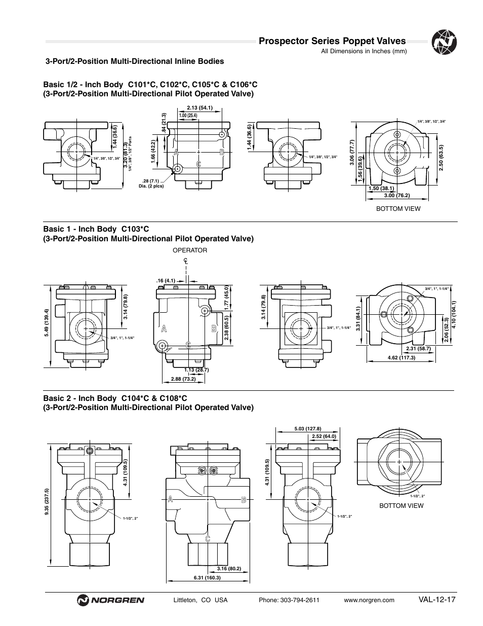 Prospector series poppet valves, Val-12-17 | Norgren Prospector Series Datasheets User Manual | Page 17 / 62