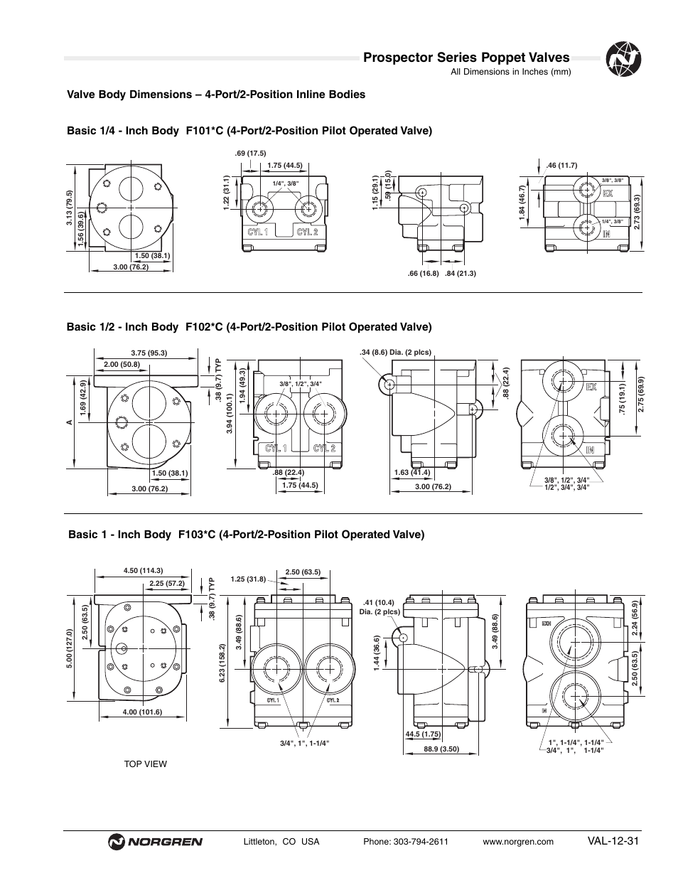 Prospector series poppet valves, Val-12-31 | Norgren Prospector Series Datasheets User Manual | Page 31 / 62