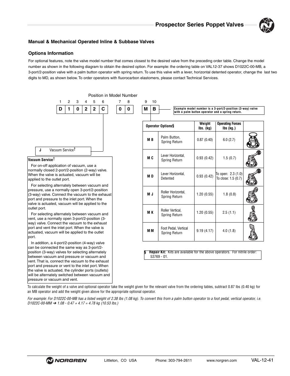 Prospector series poppet valves | Norgren Prospector Series Datasheets User Manual | Page 41 / 62