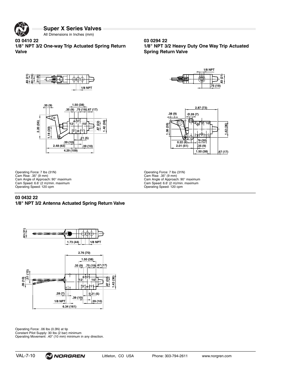 Super x series valves, Val-7-10 | Norgren Super X Series Valves User Manual | Page 10 / 29