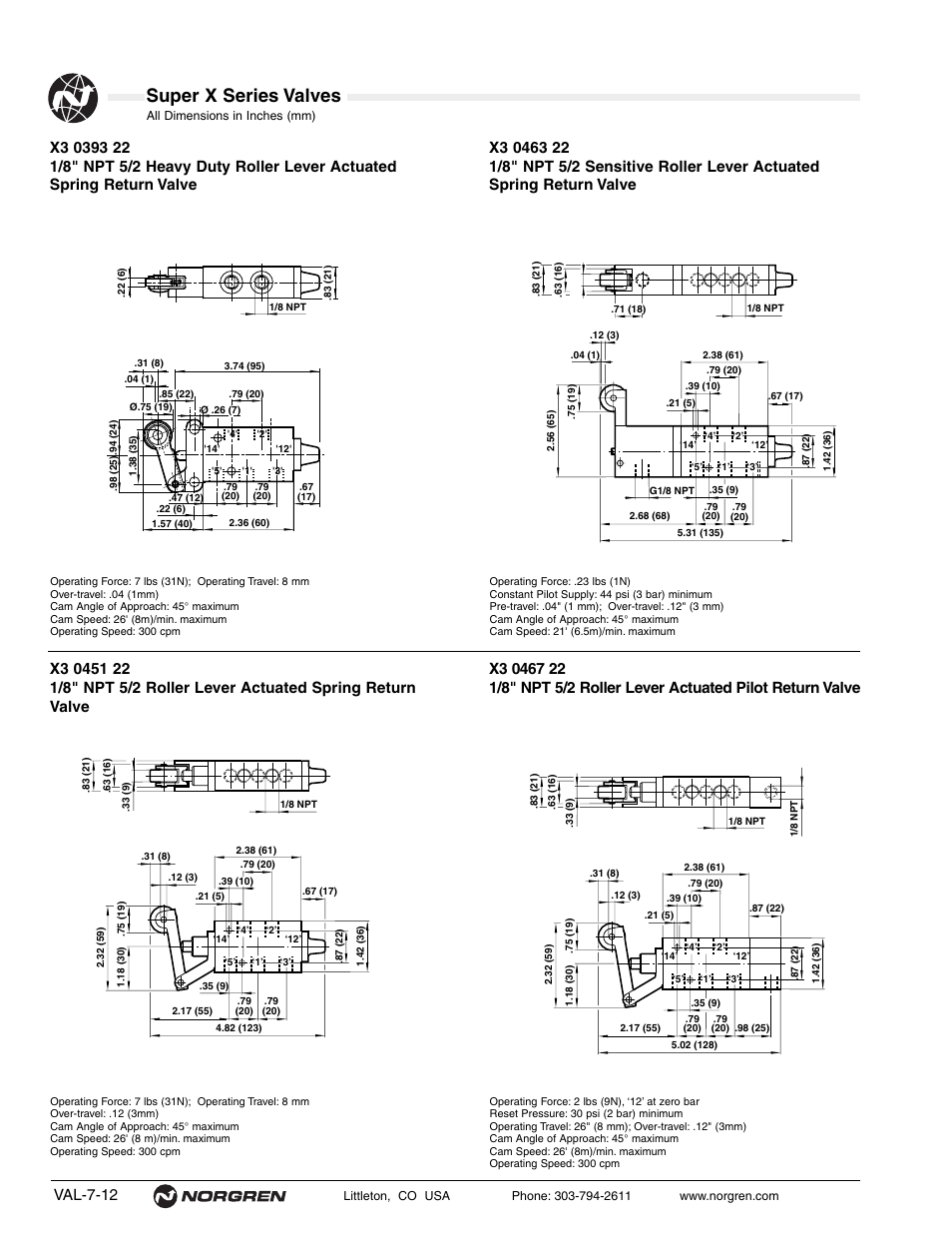 Super x series valves, Val-7-12 | Norgren Super X Series Valves User Manual | Page 12 / 29