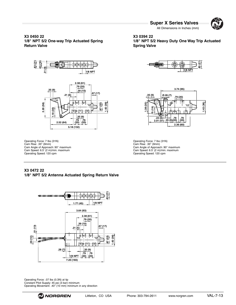 Super x series valves, Val-7-13 | Norgren Super X Series Valves User Manual | Page 13 / 29