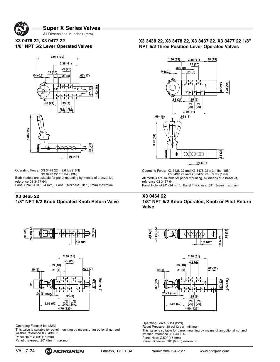 Super x series valves, Val-7-24 | Norgren Super X Series Valves User Manual | Page 24 / 29