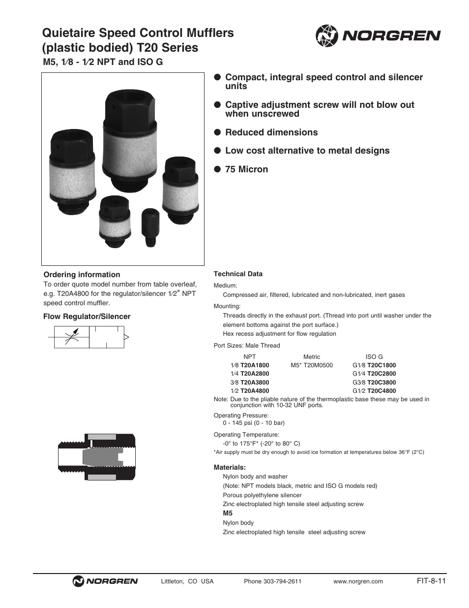 Norgren Mufflers Quietaire Series Compressed Air User Manual | Page 11 / 14