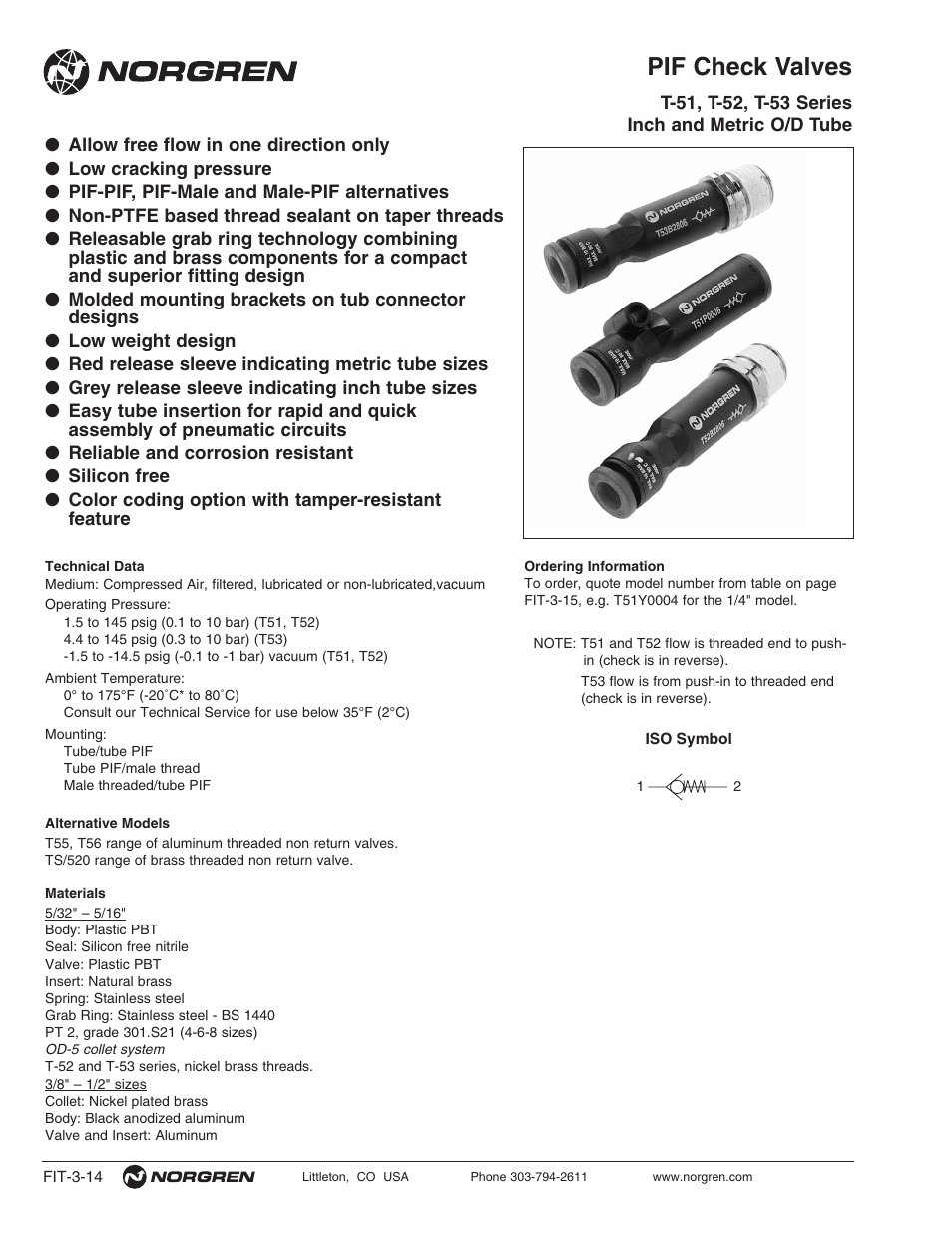 Pif check valves | Norgren Flow Controls User Manual | Page 14 / 34