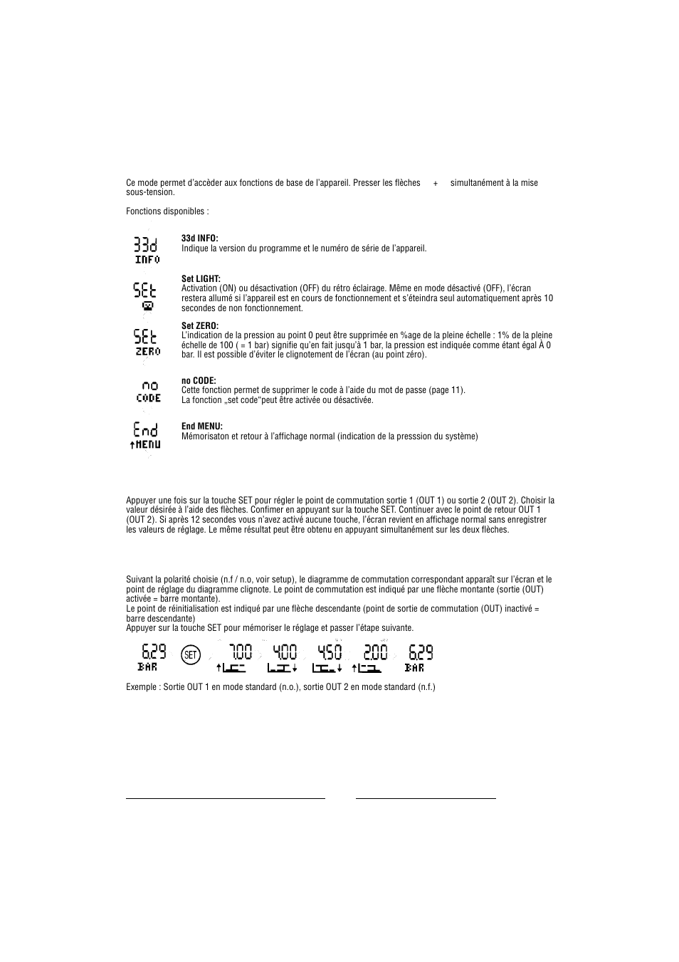 Réglage des points de commutation | Norgren 33D Electronic Pressure Switches Installation Instructions User Manual | Page 13 / 20