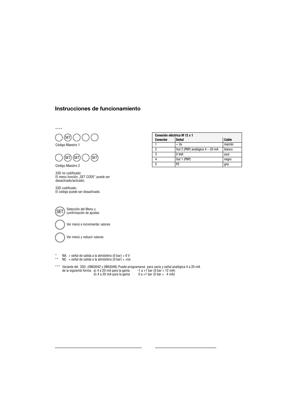 Instrucciones de funcionamiento | Norgren 33D Electronic Pressure Switches Installation Instructions User Manual | Page 17 / 20