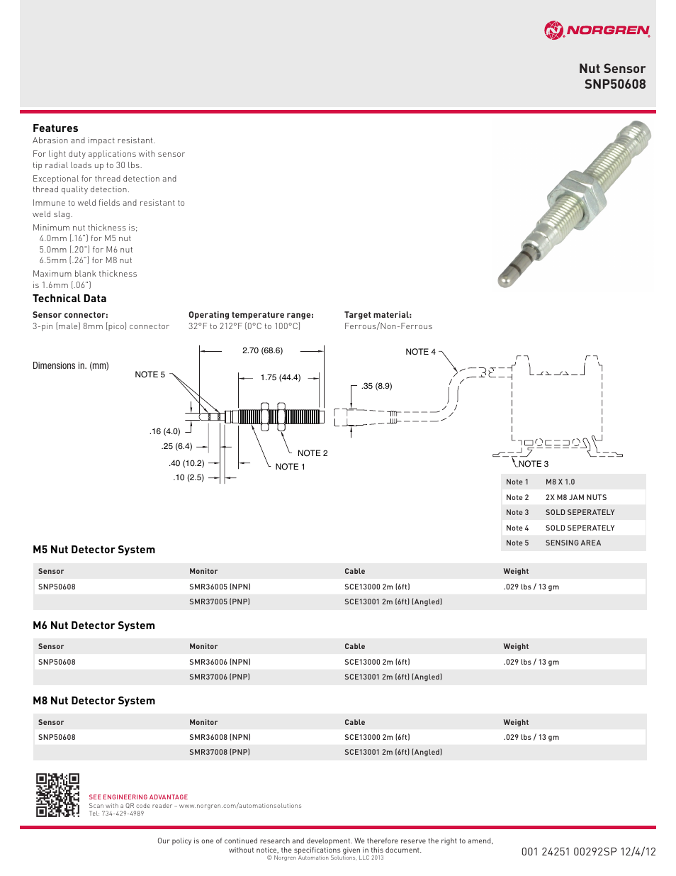 Norgren SNP50608 User Manual | 1 page