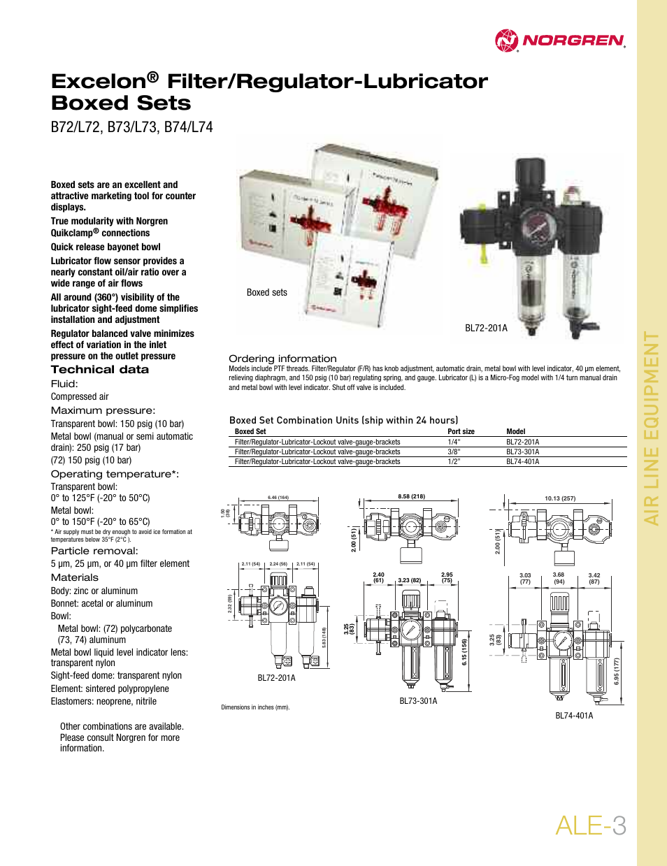 Norgren BL74 Series User Manual | 1 page