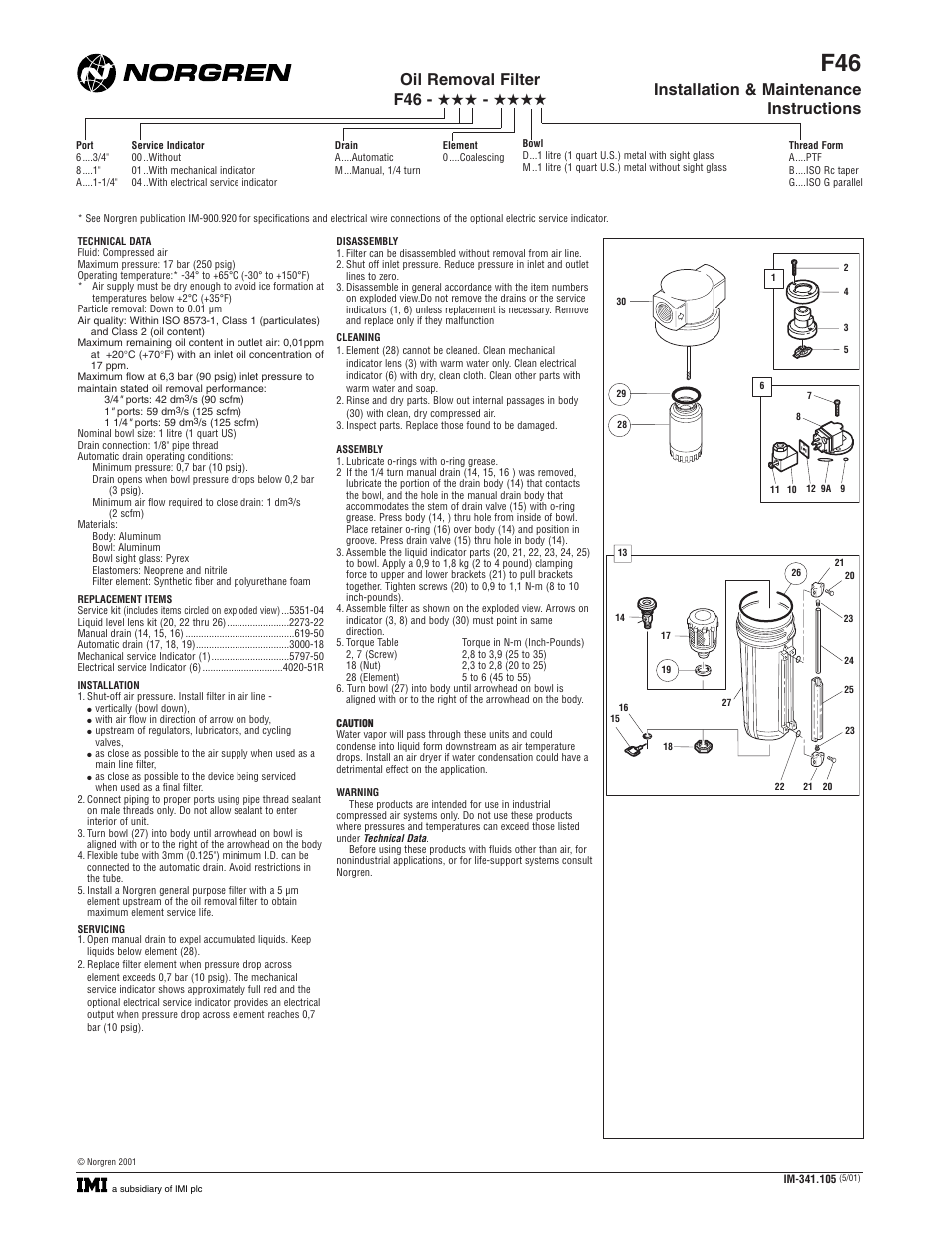 Norgren F46 Series User Manual | 1 page